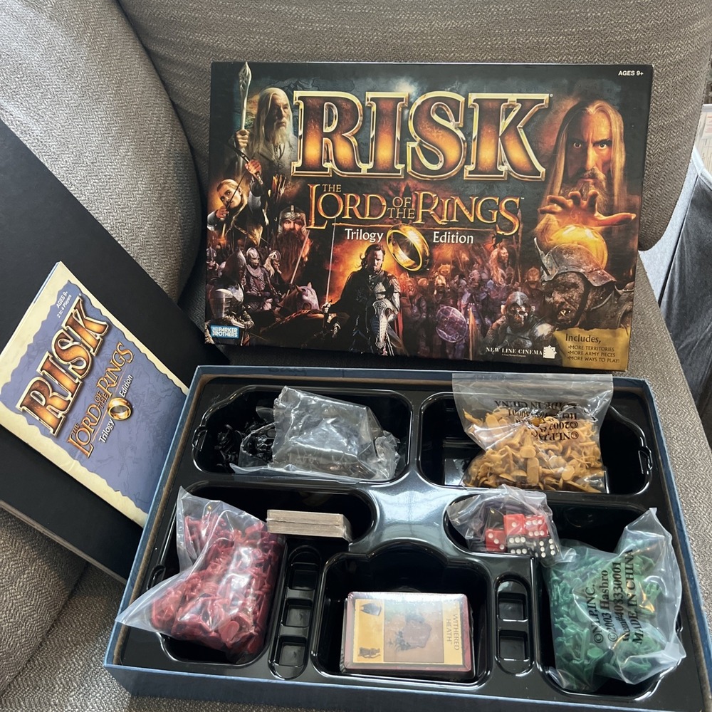 Risk: The Lord of The Rings Trilogy Edition Board Game Open Box Sealed Bags Read